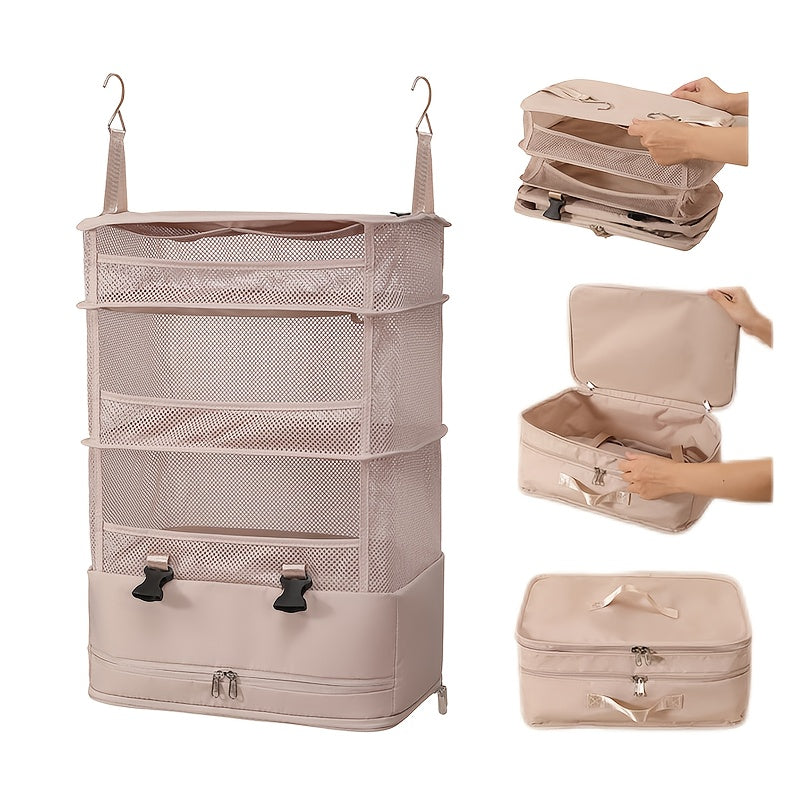 Hanging Garment Bag Foldable & Space-Saving 4 Compartments