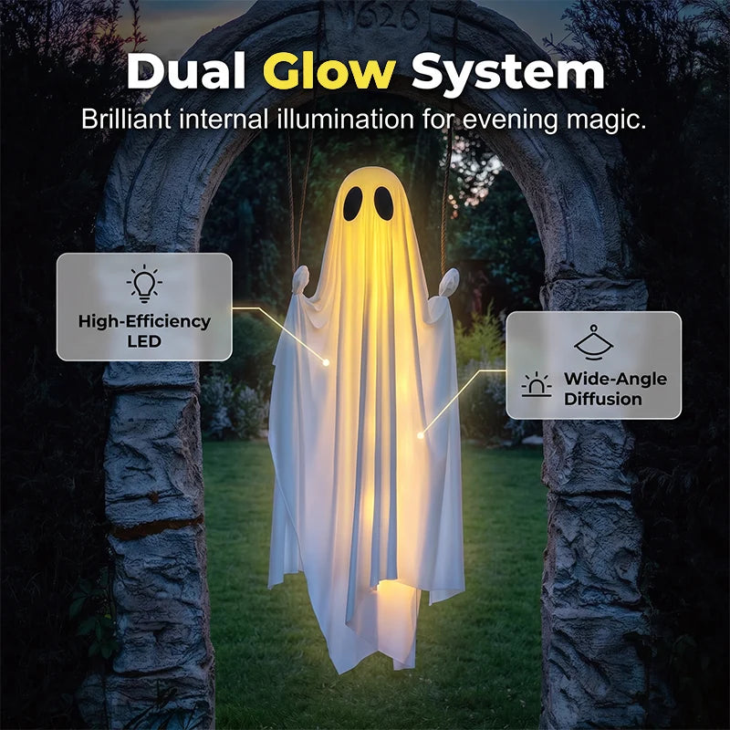 Hanging Ghost Decoration Weatherproof LED Lighting & Remote Control