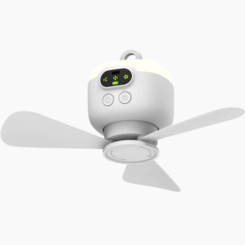 Hanging LED Fan Rechargeable 10-Hour Remote & Timer