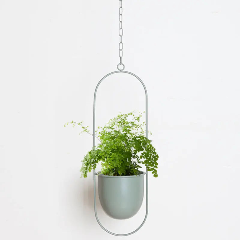 Hanging Plant Pot Iron Wall-Mounted Space-Saving