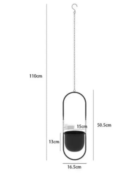 Hanging Plant Pot Iron Wall-Mounted Space-Saving