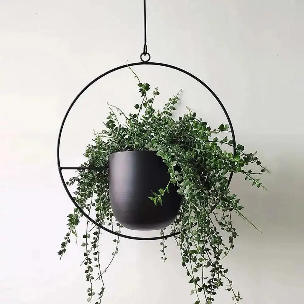 Hanging Planter Geometric Metal Frame Drainage Holes