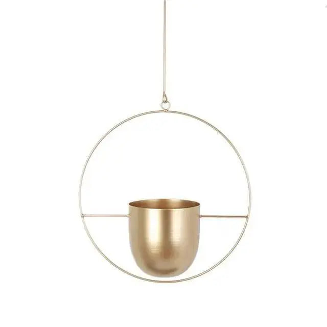 Hanging Planter Geometric Metal Frame Drainage Holes