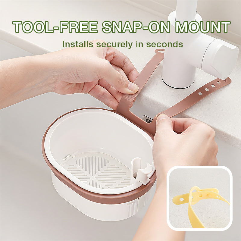 Hanging Sink Strainer Ultra-Fine Stainless Steel Mesh Touch-Free Emptying