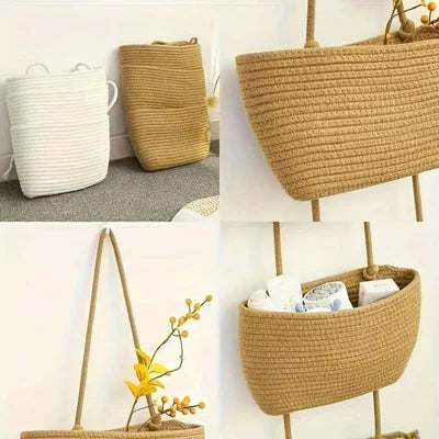 Hanging Storage Basket Three Compartments & Over Door Hook