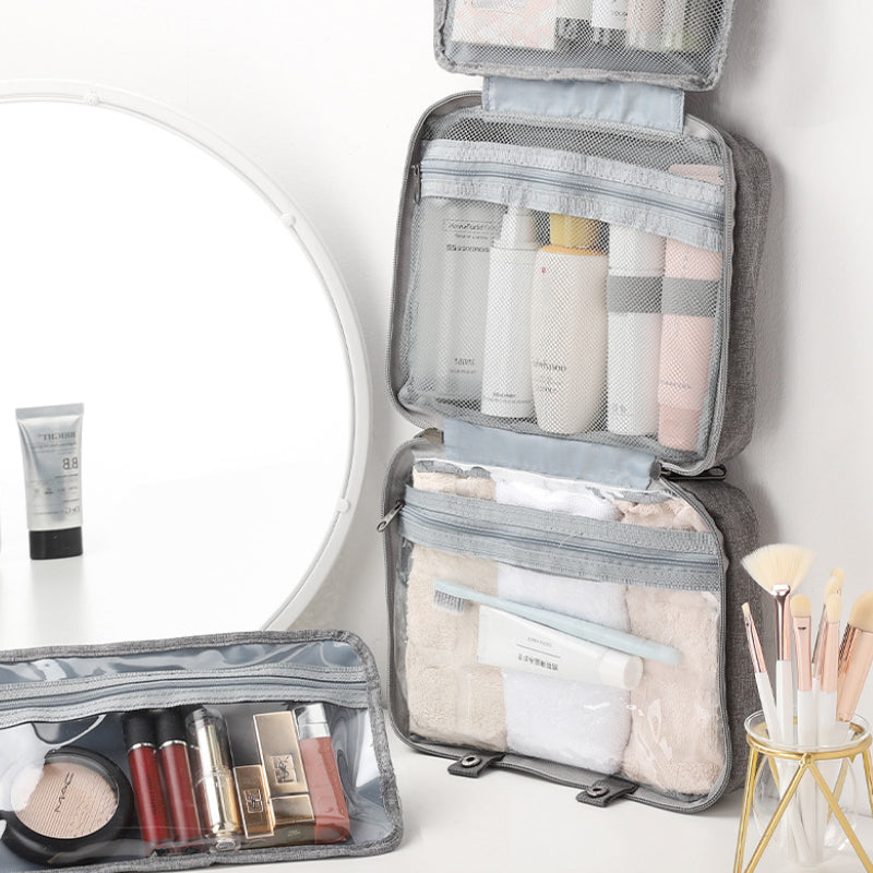 Hanging Toiletry Bag 4 Compartments & 360° Rotatable Hook
