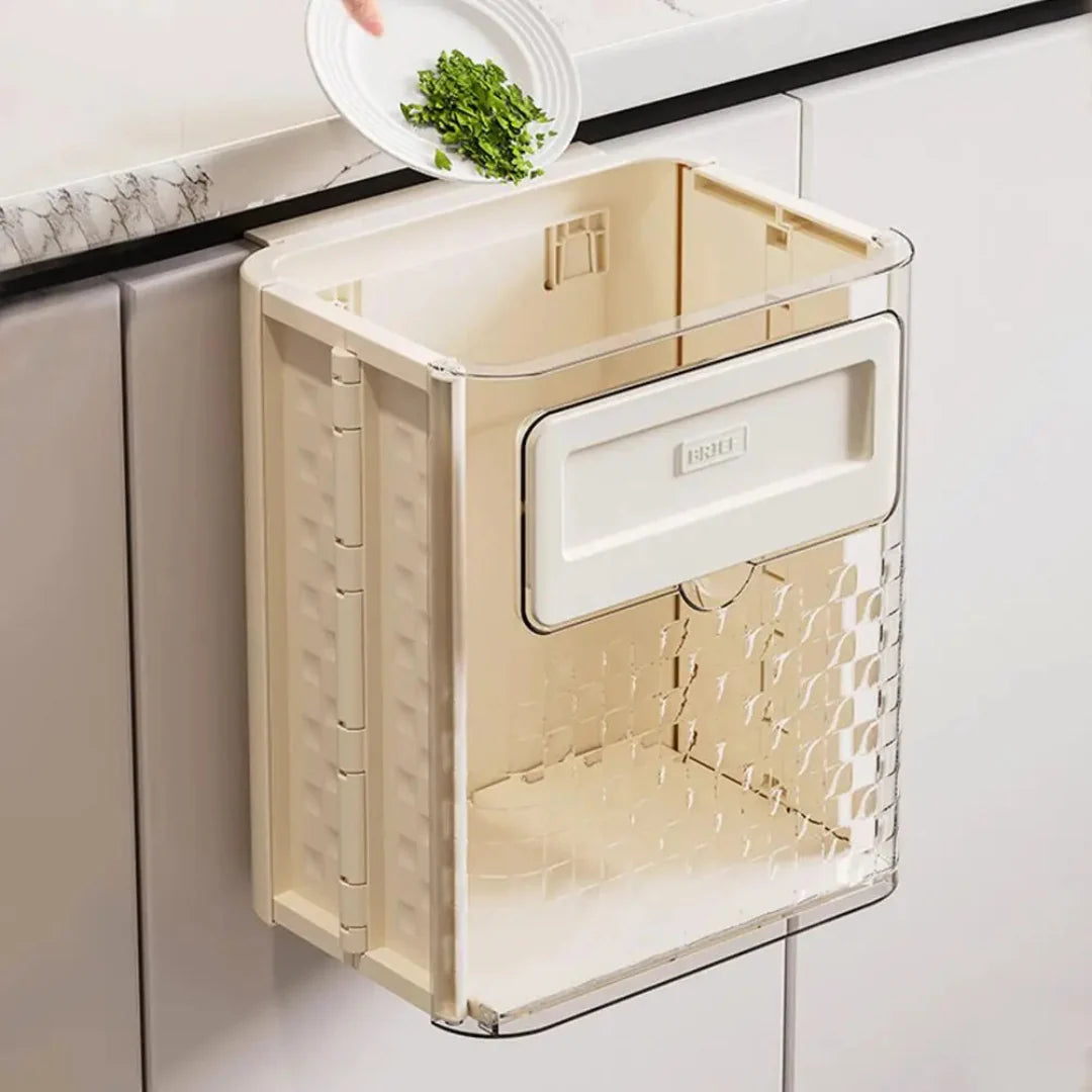 Hanging Trash Bin Foldable Space-Saving Tool-Free