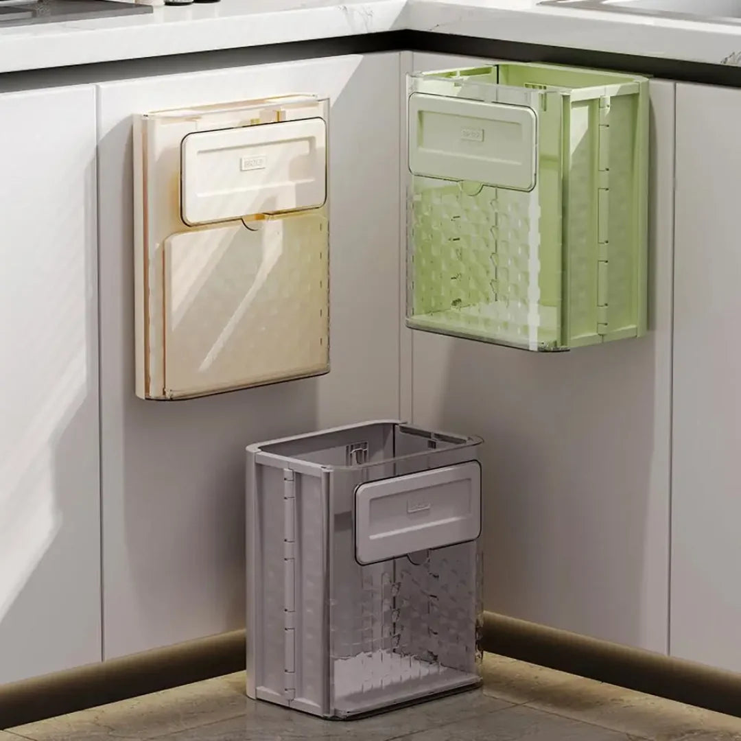 Hanging Trash Bin Foldable Space-Saving Tool-Free