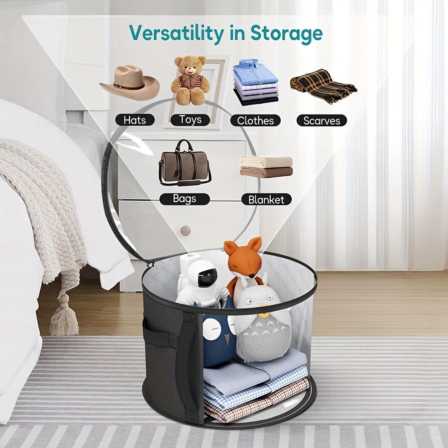 Hat Storage Box Extra Large Transparent Window Double Zipper