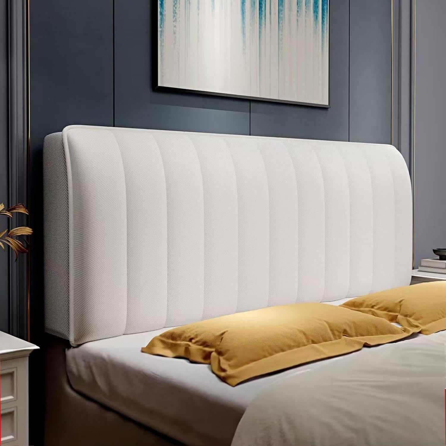 Headboard Cover Wrinkle-Free Stretch Fit Breathable & Washable
