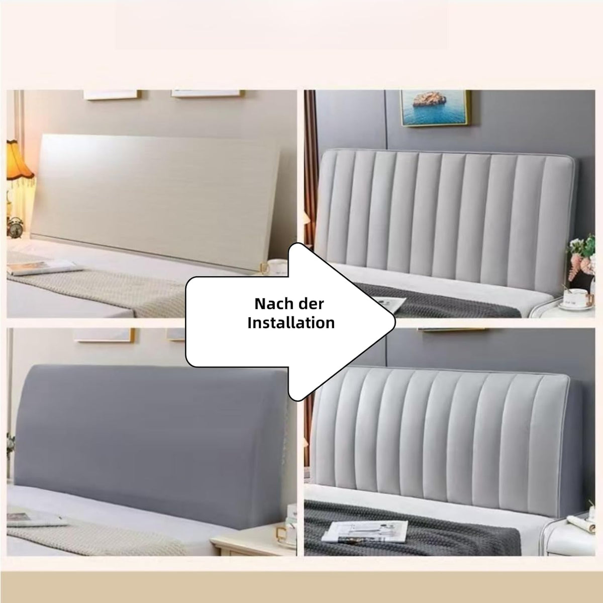 Headboard Cover Wrinkle-Free Stretch Fit Breathable & Washable