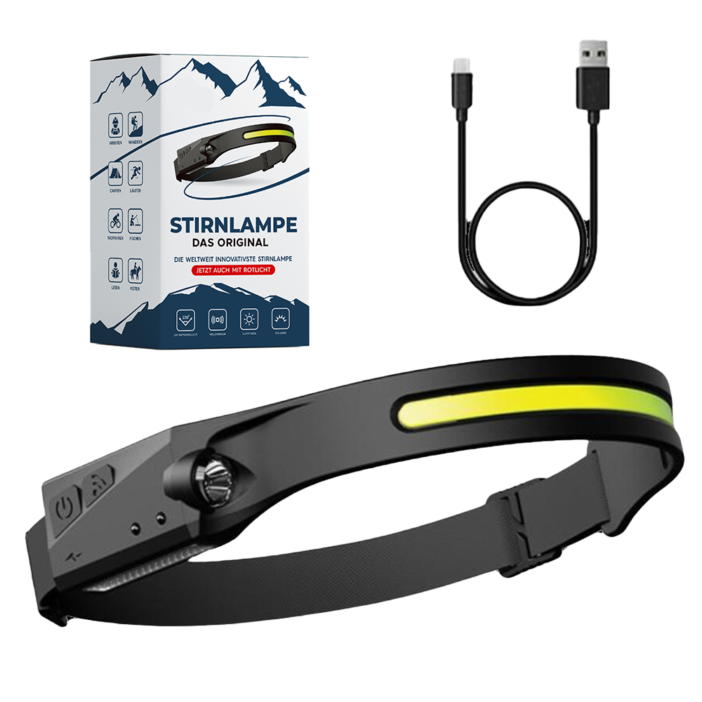 Headlamp COB LED 350 Lumens Touchless Gesture