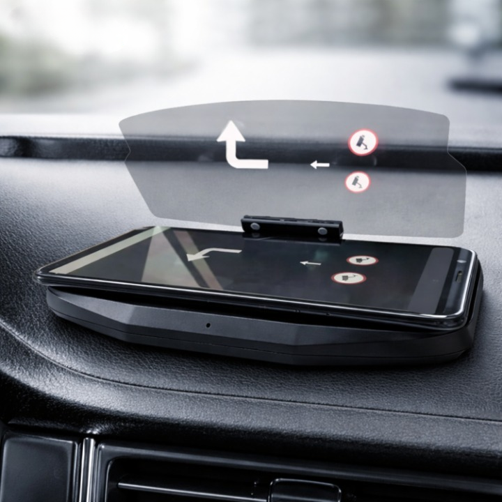 Heads-Up Display Windshield Projection Auto Brightness & Wireless Charging