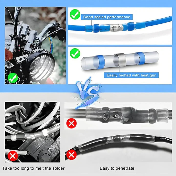 Heat Shrink Solder Connectors Self-Soldering IP67 Waterproof 50 Piece
