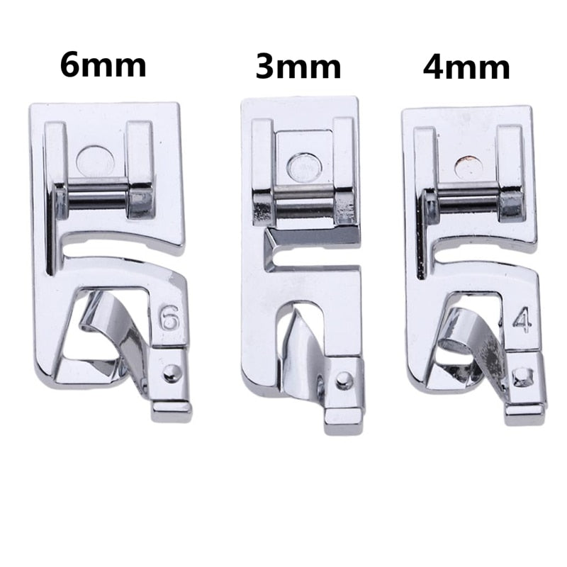 Hem Foot Set Self-Folding Stainless Steel 3-Piece