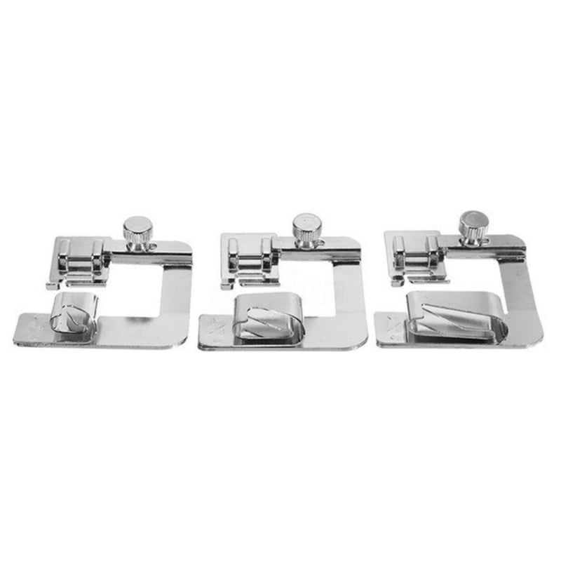 Hemming Foot Set 3-Piece Stainless Steel Snap-On Compatible