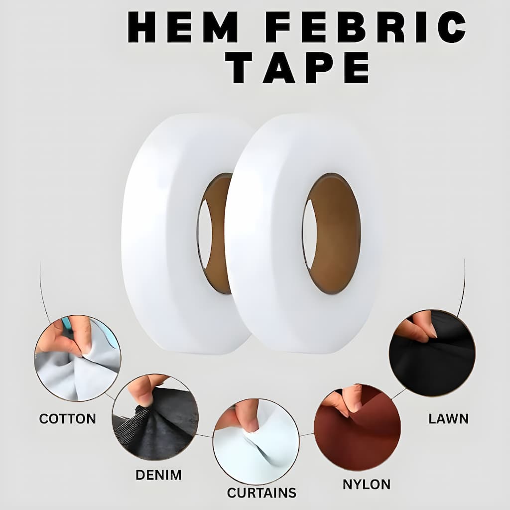Hemming Tape Iron-On No-Sew Wash-Resistant 20m Roll