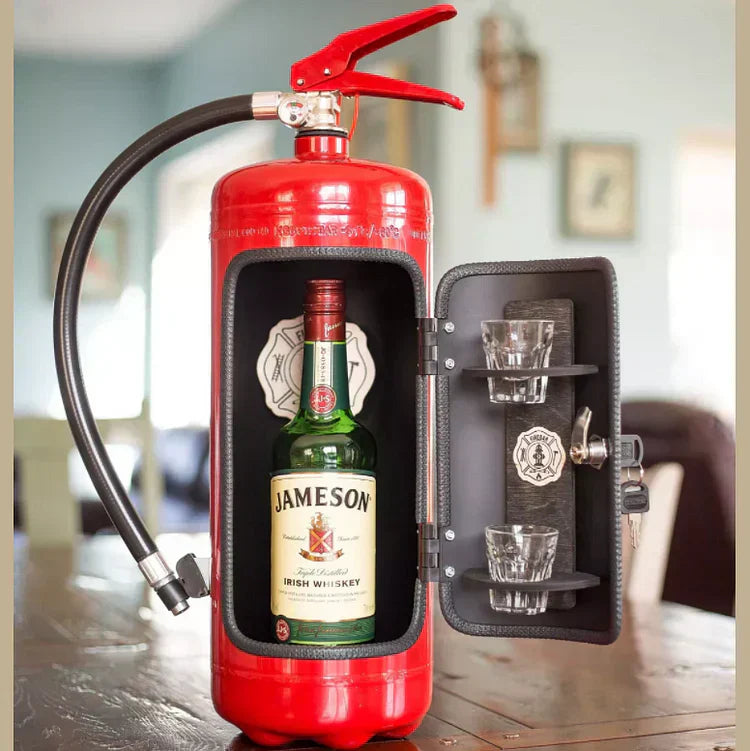 Hidden Bar Lockable Metal Fire Extinguisher Design