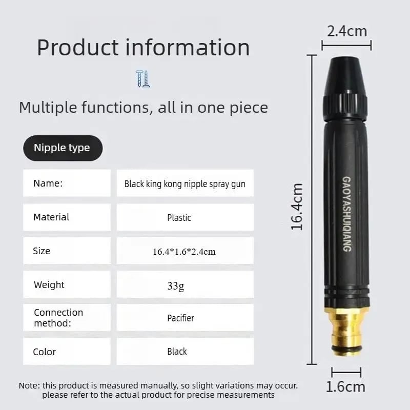 High-Pressure Sprayer Adjustable Jet Nozzle & Ergonomic Non-Slip Handle