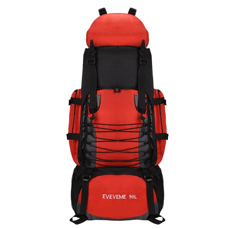 Hiking Backpack 90 L Waterproof Nylon Ergonomic Back Panel