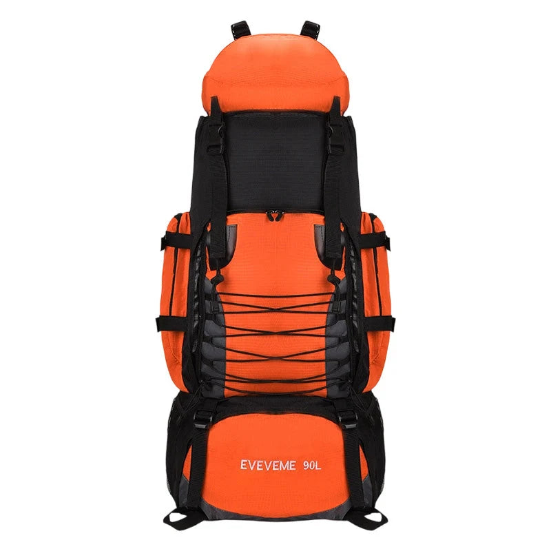 Hiking Backpack 90 L Waterproof Nylon Ergonomic Back Panel