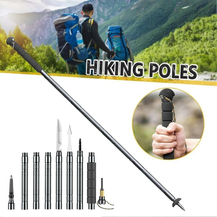 Hiking Pole Adjustable Aluminum Integrated Survival Kit