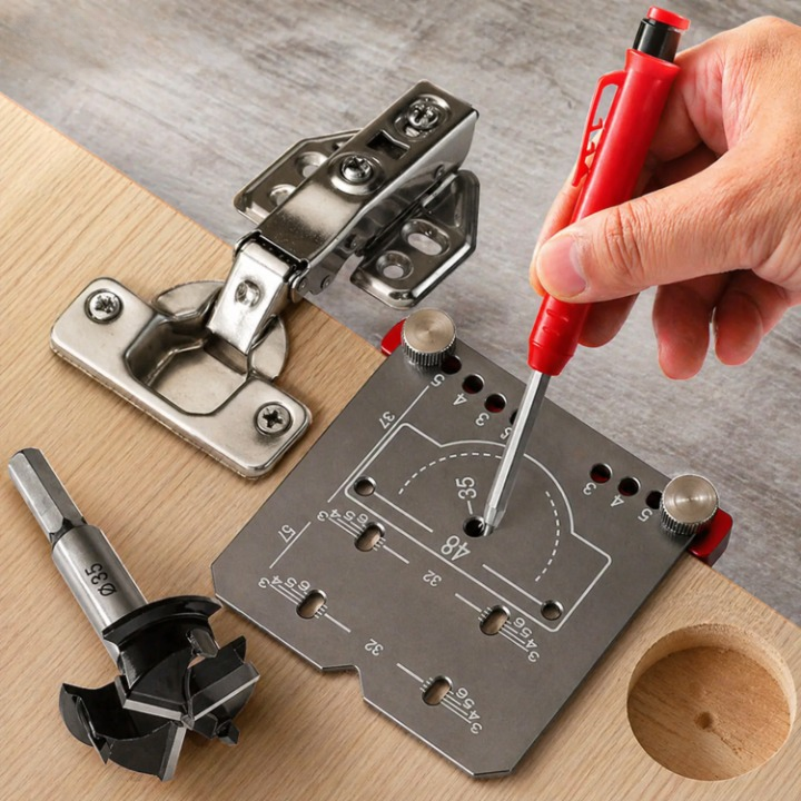 Hinge Drill Jig 35mm Cup Adjustable Aluminum Clamp