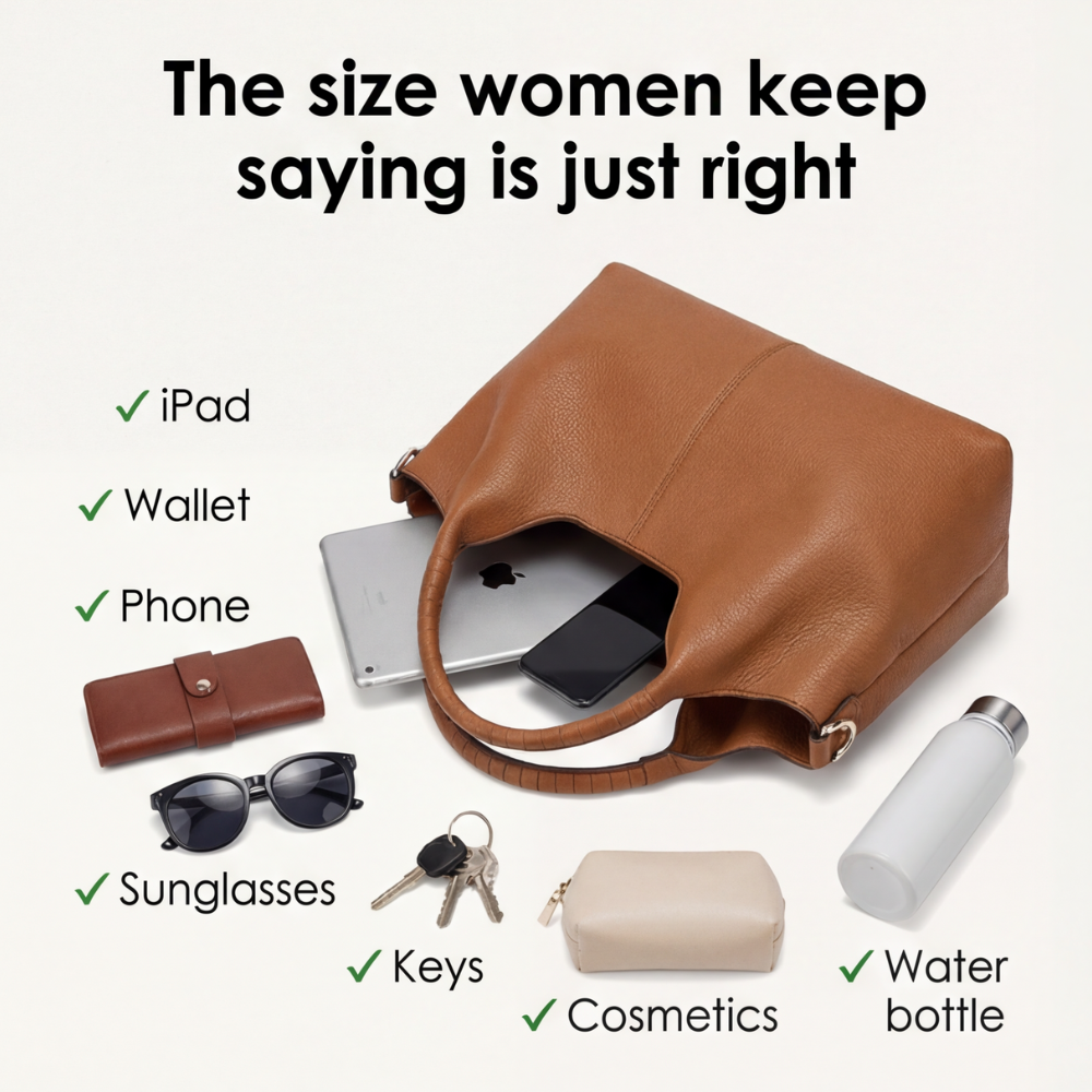 Hobo Bag Soft Faux Leather Five Interior Compartments