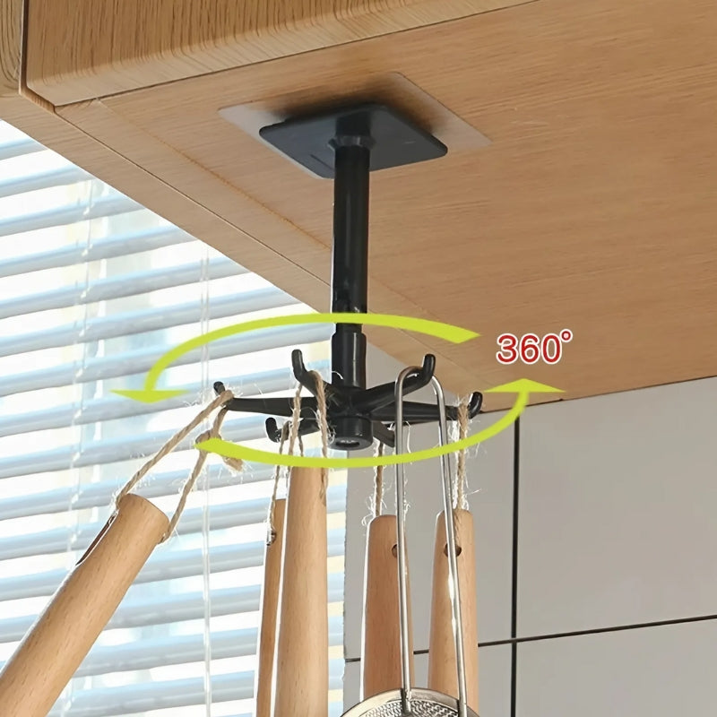 Hook Organizer 360° Swivel Self-Adhesive Foldable Hooks