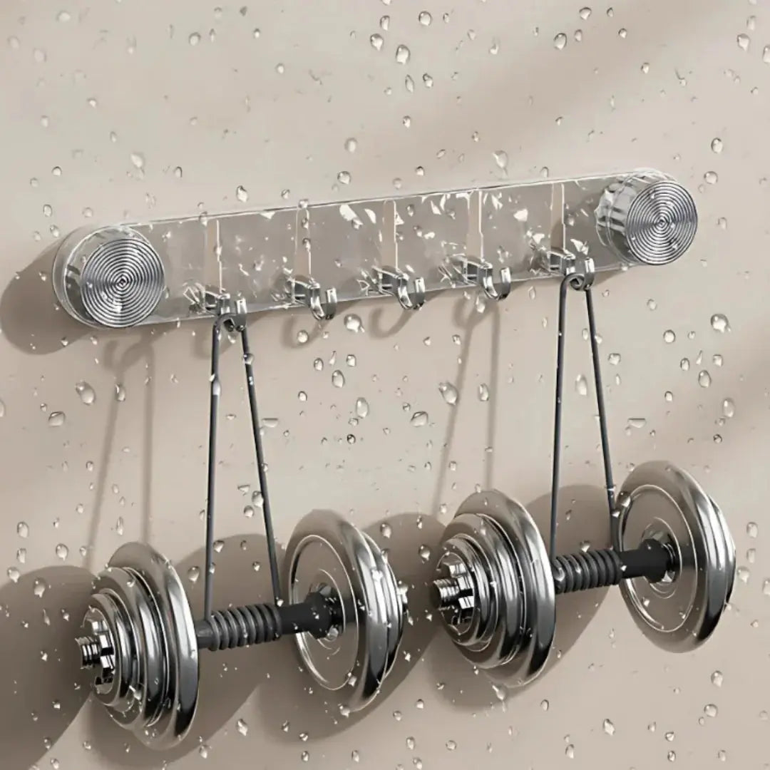 Hook Rail Suction Mount 5 Hooks Reusable