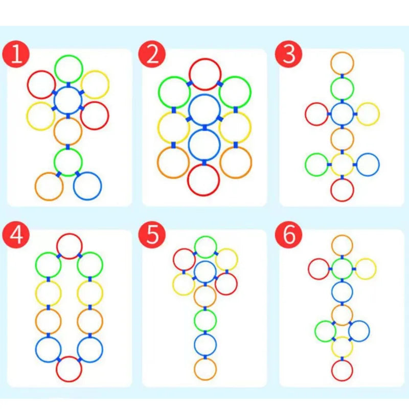 Hopping Ring Set Multicolor Connectable Set of 10