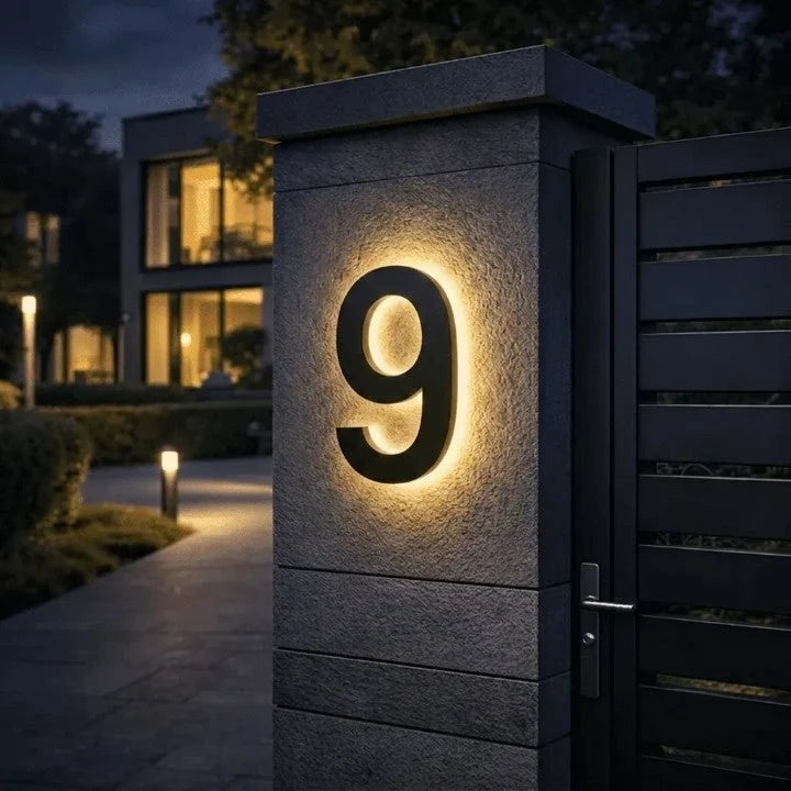 House Number Sign Backlit LED IP68 Waterproof