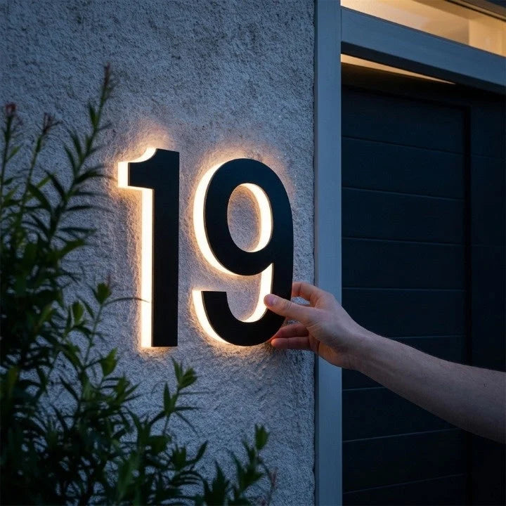 House Number Sign Backlit LED IP68 Waterproof