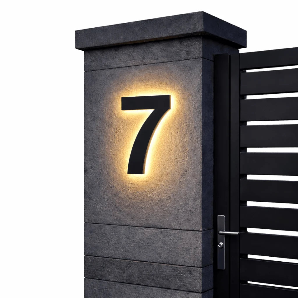 House Number Sign Backlit LED IP68 Waterproof Stainless Steel