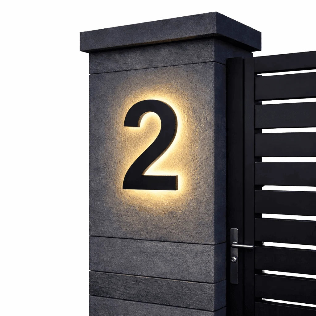 House Number Sign Backlit LED IP68 Waterproof Stainless Steel