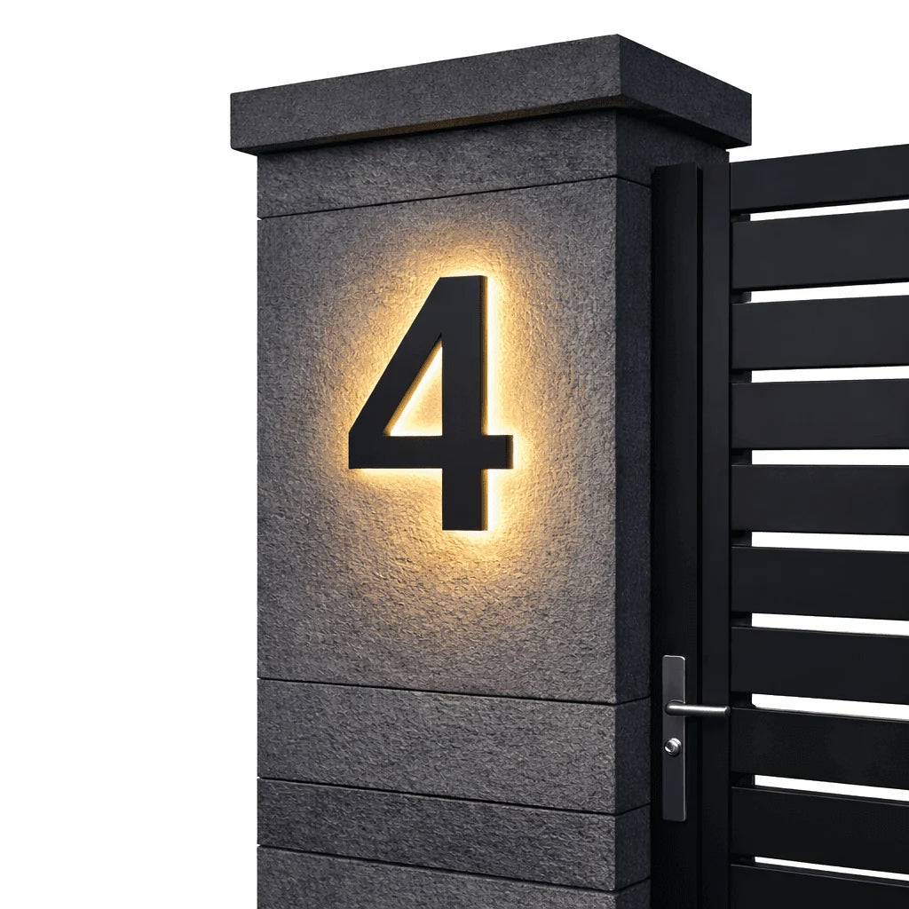 House Number Sign Backlit LED IP68 Waterproof Stainless Steel