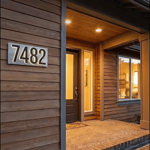House Number Sign Backlit LED IP68 Waterproof Stainless Steel