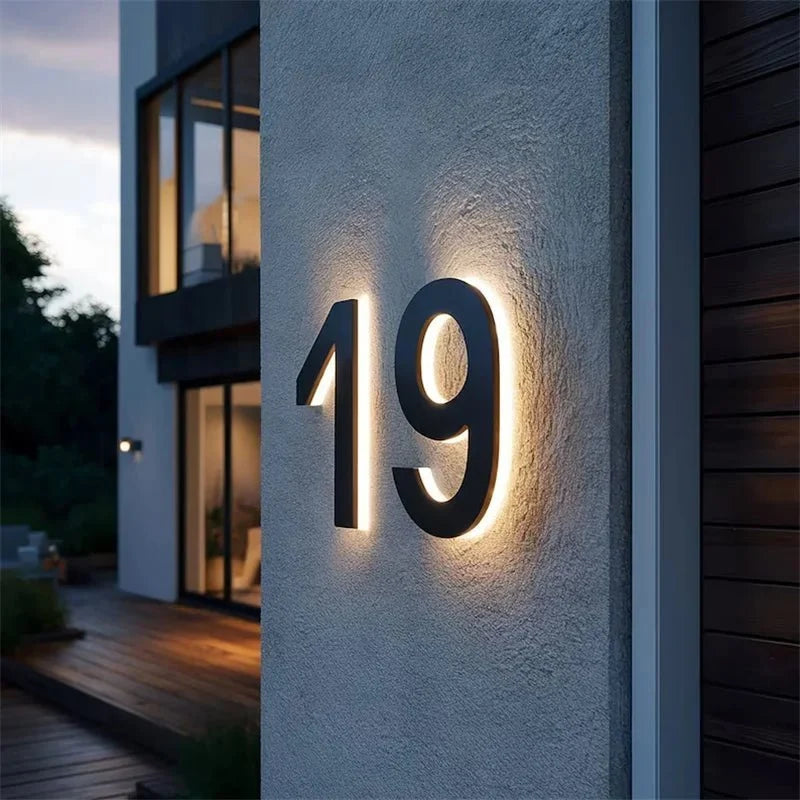 House Number Sign Backlit LED IP68 Waterproof Stainless Steel