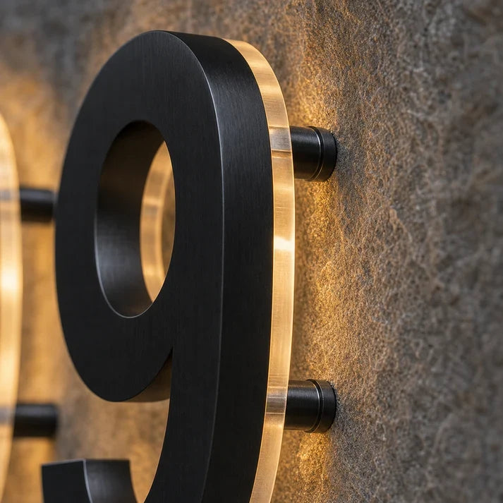 House Number Sign Backlit LED IP68 Waterproof Stainless Steel