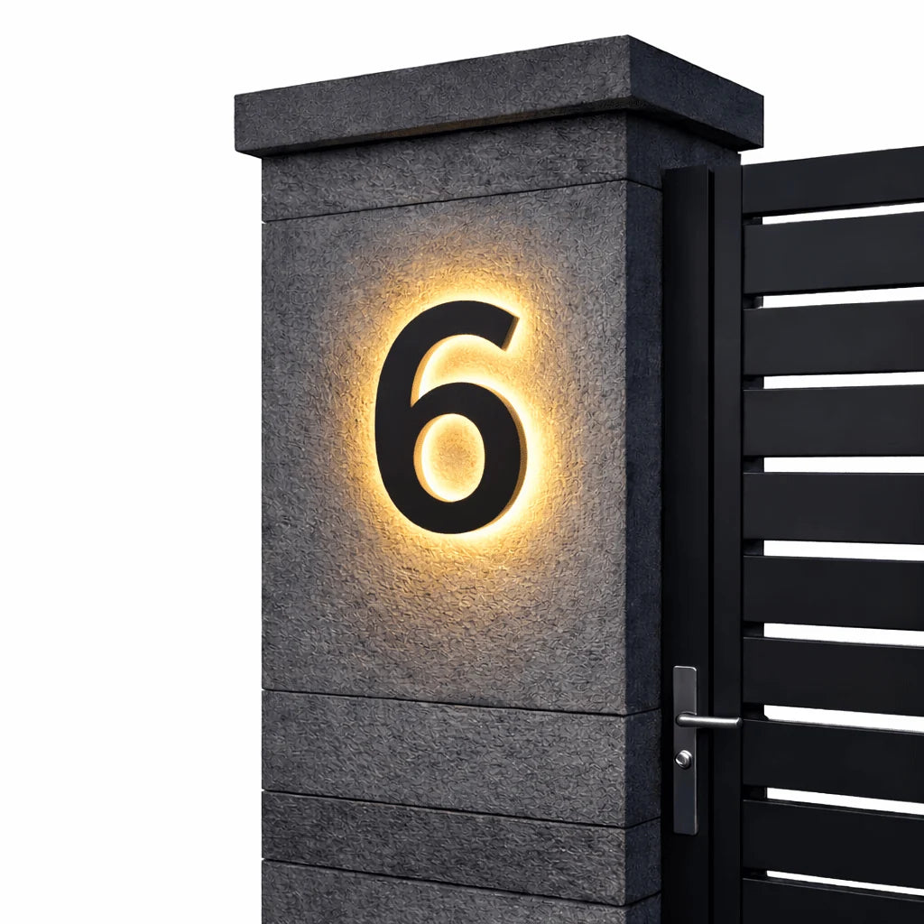 House Number Sign Backlit LED IP68 Waterproof Stainless Steel