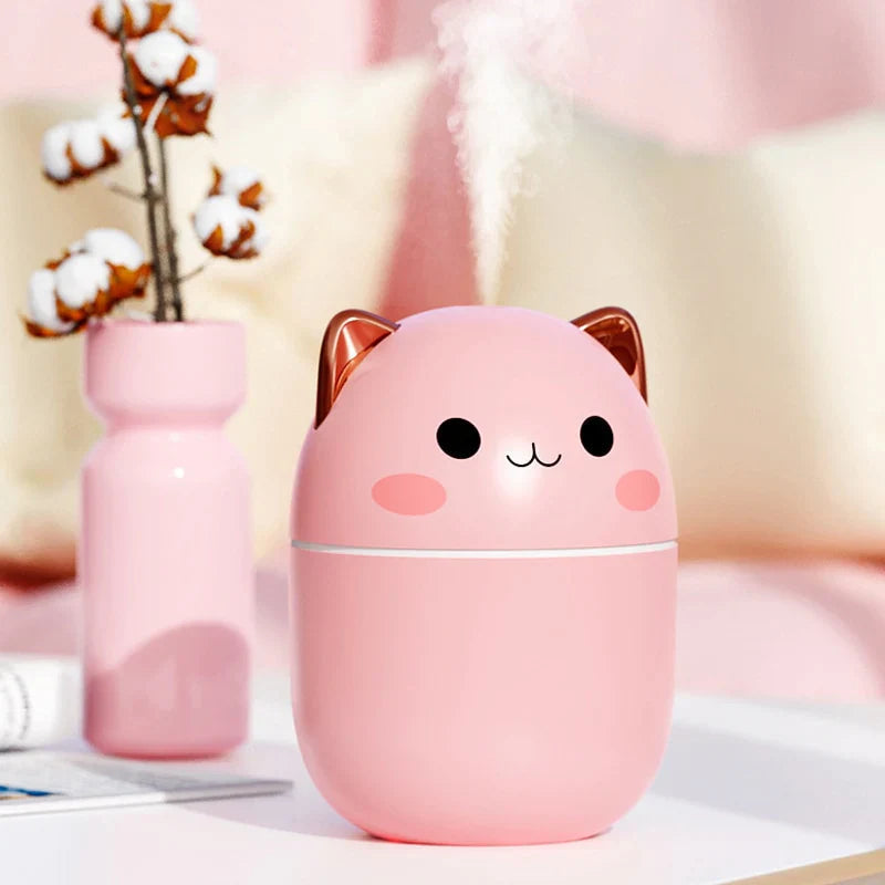 Humidifier Cat Ear Color Changing Night Light USB Powered