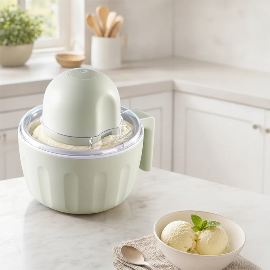 Ice Cream Maker Automatic Stirring Stainless Steel Compact
