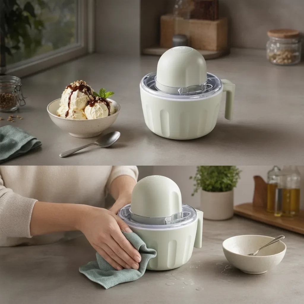 Ice Cream Maker Automatic Stirring Stainless Steel Compact