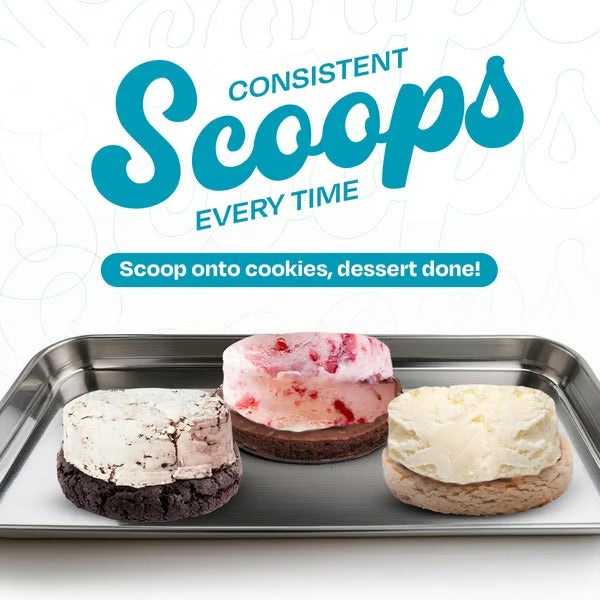 Ice Cream Sandwich Scoop Half-Cup Portion One-Handed & Dishwasher-Safe