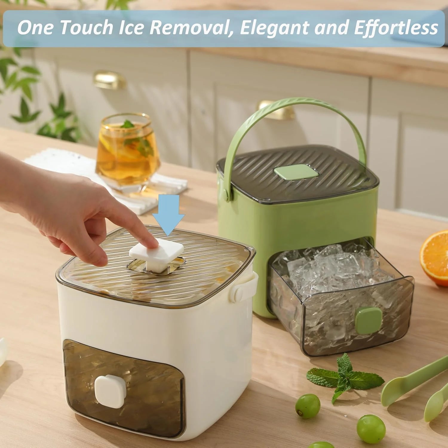 Ice Cube Maker One-Button Release 48-Cube Batch BPA-Free Storage