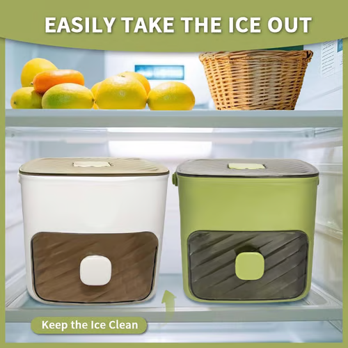 Ice Cube Tray Set Push-Button Release 48-Cube Stackable