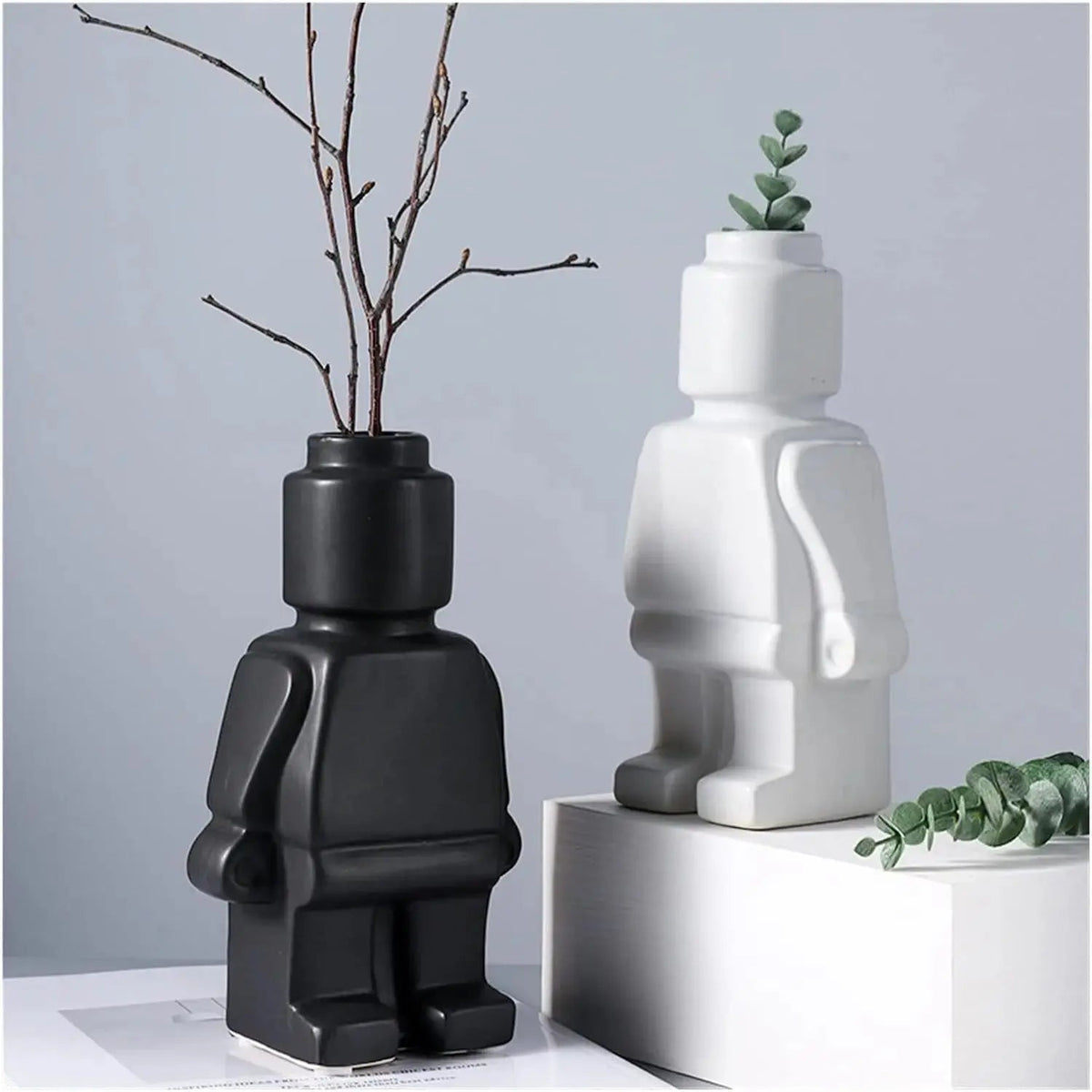 Indoor Plant Pot Minimalist Block-Style Resin Low-Maintenance