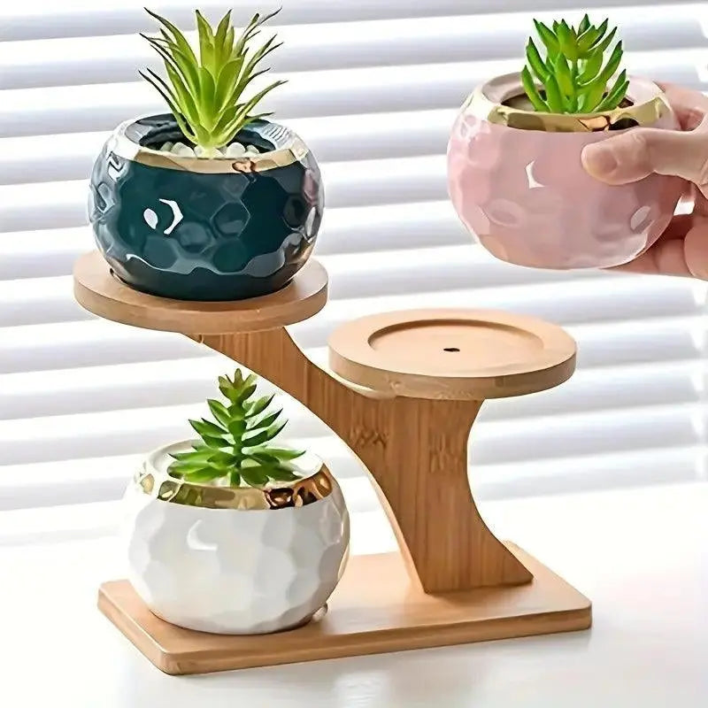 Indoor Plant Stand 3-Tier Bamboo Space-Saving