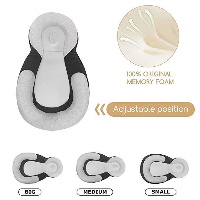 Infant Sleep Nest Anti-Rollover Pediatrician-Designed Headrest Breathable Cotton Blend