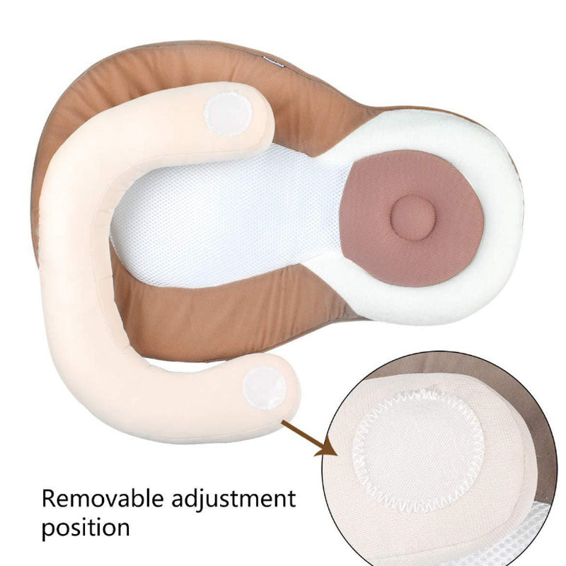 Infant Sleep Nest Anti-Rollover Pediatrician-Designed Headrest Breathable Cotton Blend